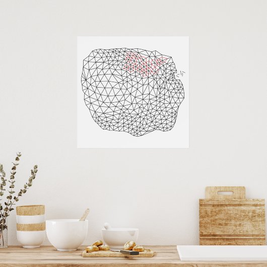 Geometrisches Triangulationsdesign Poster (Küche)