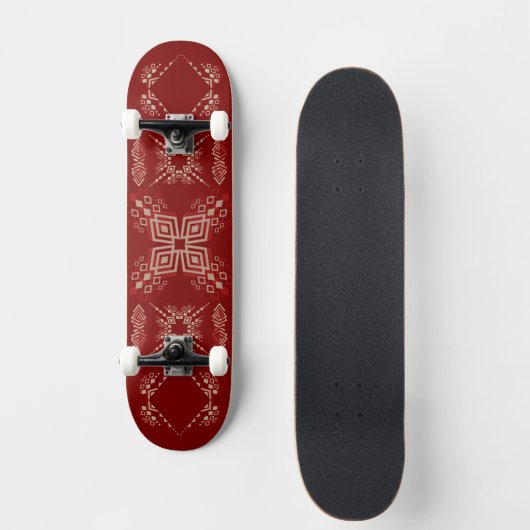 Geometrisches, tribal Inspiriert Design in fett sc Skateboard (Vorderseite)