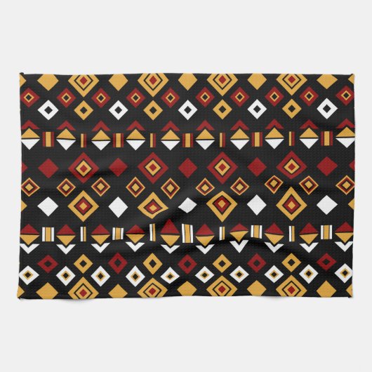 Geometrisches Tribal Muster Geschirrtuch (Horizontal)