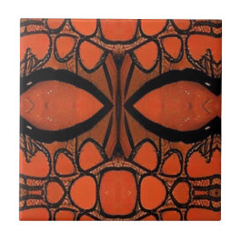 Geometrisches Tribalmosaik, abstrakt orange, schwa Fliese