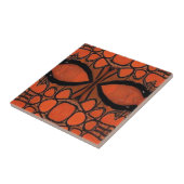 Geometrisches Tribalmosaik, abstrakt orange, schwa Fliese (Seite)