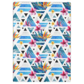 Geometrisches tropisches Blumen-Muster Klemmbrett (Rückseite)