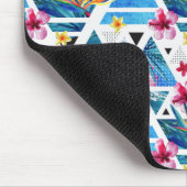 Geometrisches tropisches Blumen-Muster Mousepad (Ecke)