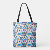 Geometrisches tropisches Blumen-Muster Tasche (Rückseite)