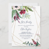 Geometrisches tropisches Breeze Let's Party Einladung (Vorderseite)