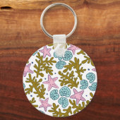 Geometrisches tropisches Meerwasserriff Schlüsselanhänger (Vorderseite)