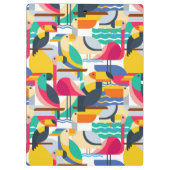 Geometrisches tropisches Monogramm der Vogel-| Klemmbrett (Rückseite)