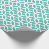 Geometrisches Türkis-Packpapier Geschenkpapier (Ecke)