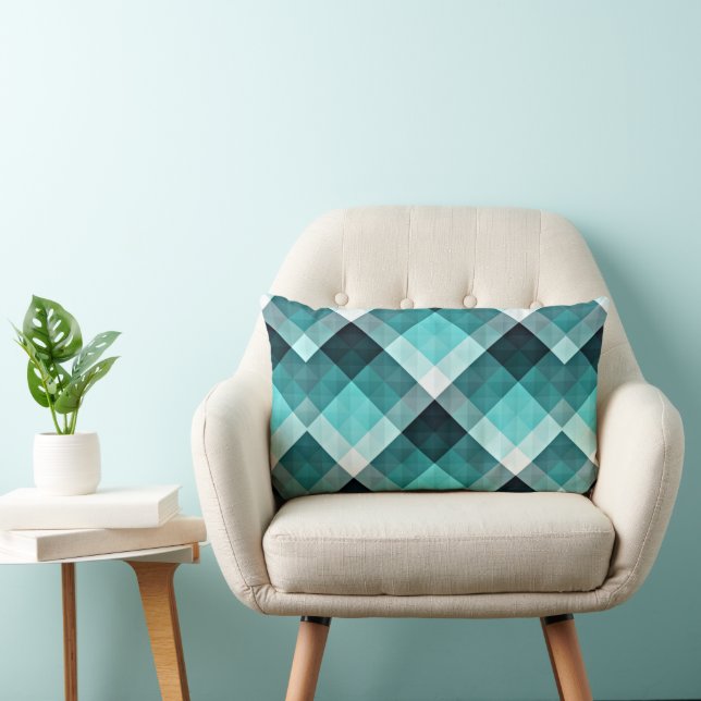 Geometrisches Türkismuster Lendenkissen (Stuhl )