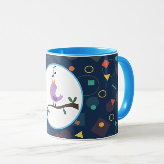 Geometrisches Tweety Bird Muster Tasse (VorderseiteRechts)