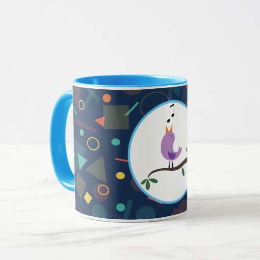 Geometrisches Tweety Bird Muster Tasse (Vorderseite Links)