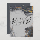 Geometrisches UAWG für Glitzer aus Marmor Einladungspostkarte (Vorne/Hinten)