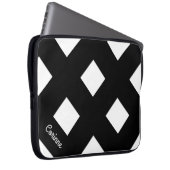 Geometrisches Überqueren schwarzer Linien mit Name Laptopschutzhülle (Vorne Rechts)
