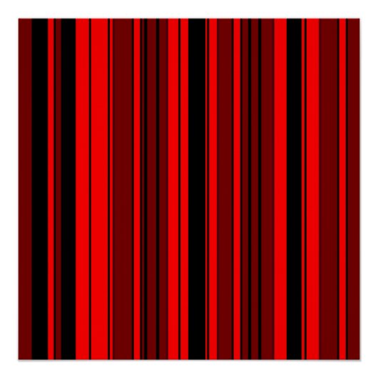 Geometrisches und farbiges rotes Strichcodemuster Poster (Vorderseite)