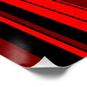 Geometrisches und farbiges rotes Strichcodemuster Poster (Ecke)