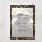 Geometrisches und rustikales Holz | Foto Save the Magneteinladung (Vorderseite)