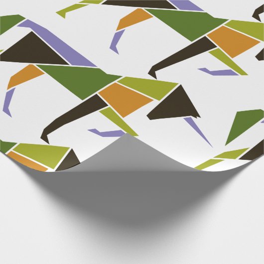 Geometrisches Unicorn Modernes Abstraktes Tangram  Geschenkpapier (Ecke)