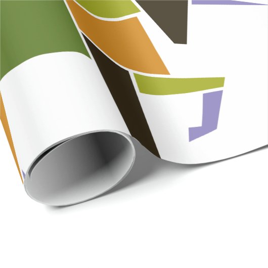 Geometrisches Unicorn Modernes Abstraktes Tangram Geschenkpapier (Rolleneckpunkt)