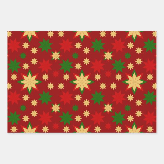 Geometrisches Urlaubstern Geschenkpapier Set (Vorderseite 3)