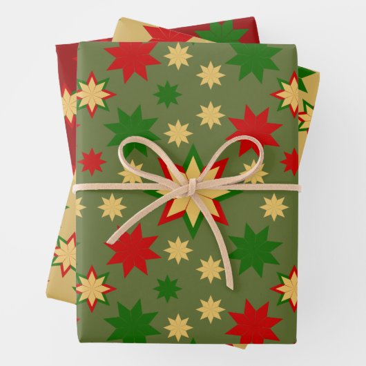 Geometrisches Urlaubstern Geschenkpapier Set (Beispiel)
