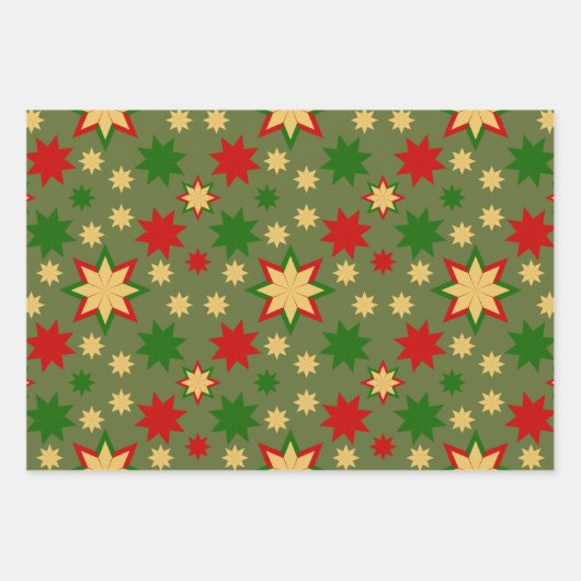 Geometrisches Urlaubstern Geschenkpapier Set (Vorderseite)