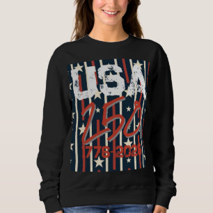 Geometrisches USA-Flaggenmuster Moderne Frauenmo Sweatshirt