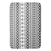 geometrisches Vektormuster Schwarz/Weiß Badematte (Vorderseite Vertikal)