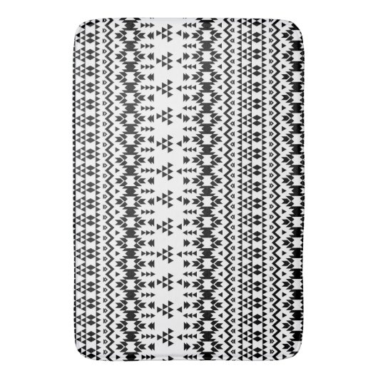 geometrisches Vektormuster Schwarz/Weiß Badematte (Vorderseite Vertikal)