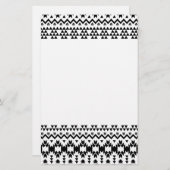 geometrisches Vektormuster Schwarz/Weiß Briefpapier (Vorne/Hinten)
