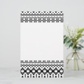 geometrisches Vektormuster Schwarz/Weiß Briefpapier (Stehend Vorderseite)