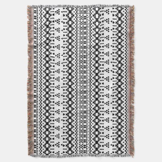 geometrisches Vektormuster Schwarz/Weiß Decke (Vorderseite Vertikal)