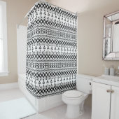 geometrisches Vektormuster Schwarz/Weiß Duschvorhang (Beispiel)
