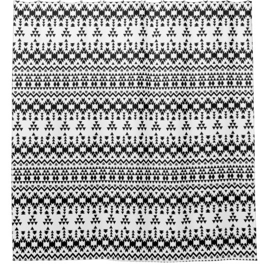 geometrisches Vektormuster Schwarz/Weiß Duschvorhang (Vorderseite)