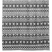 geometrisches Vektormuster Schwarz/Weiß Duschvorhang (Vorderseite)