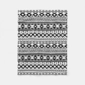 geometrisches Vektormuster Schwarz/Weiß Fleecedecke (Vorderseite)