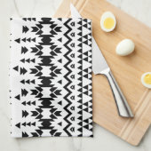 geometrisches Vektormuster Schwarz/Weiß Geschirrtuch (Viertel Falte)