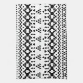 geometrisches Vektormuster Schwarz/Weiß Geschirrtuch (Vertikal)