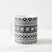 geometrisches Vektormuster Schwarz/Weiß Kaffeetasse (Vorderseite Links)