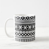 geometrisches Vektormuster Schwarz/Weiß Kaffeetasse (Links)
