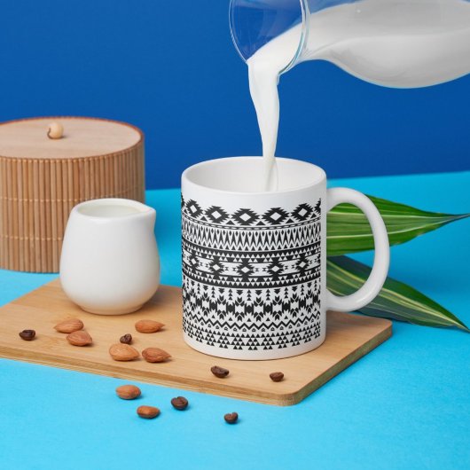 geometrisches Vektormuster Schwarz/Weiß Kaffeetasse