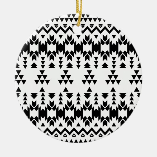 geometrisches Vektormuster Schwarz/Weiß Keramik Ornament (Vorne)