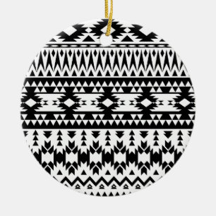 geometrisches Vektormuster Schwarz/Weiß Keramikornament