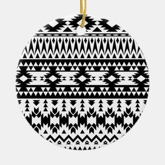 geometrisches Vektormuster Schwarz/Weiß Keramikornament (Vorne)