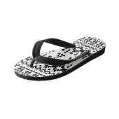 geometrisches Vektormuster Schwarz/Weiß Kinderbadesandalen (Schrägansicht)