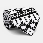 geometrisches Vektormuster Schwarz/Weiß Krawatte (Gerollt)