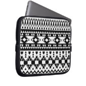 geometrisches Vektormuster Schwarz/Weiß Laptopschutzhülle (Vorne Rechts)