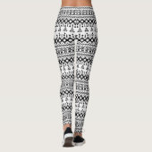 geometrisches Vektormuster Schwarz/Weiß Leggings (Rückseite)