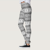 geometrisches Vektormuster Schwarz/Weiß Leggings (Links)