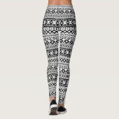 geometrisches Vektormuster Schwarz/Weiß Leggings (Rückseite)