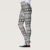geometrisches Vektormuster Schwarz/Weiß Leggings (Links)